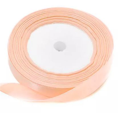 Лента атлас 25ммх23м персиков пастель/И
