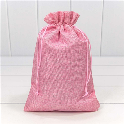 Мешок из льна 20х30см розовый