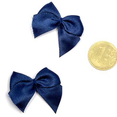 Бантик атласный 1,5см синий сапфир