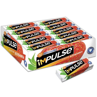 Жеват резинка Impulse клубника 14г