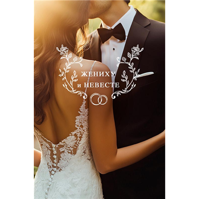 Открытка+конверт Свадьба Жениху Невесте
