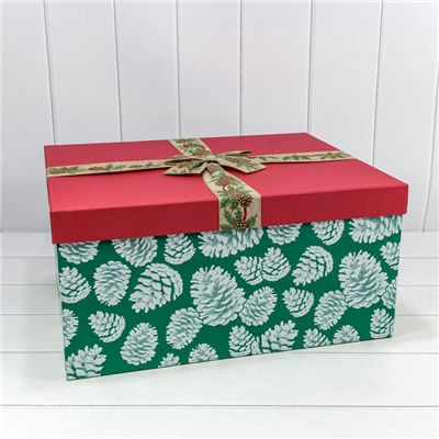 Коробки ЛЮКС 8шт 53х43х26см Шишки зелен