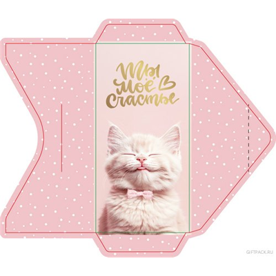 Конверт д/денег Ты мое счастье Котик