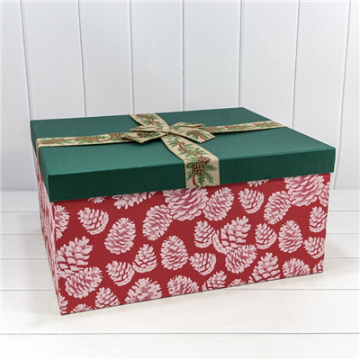 Коробки ЛЮКС 8шт 53х43х26см Шишки красн