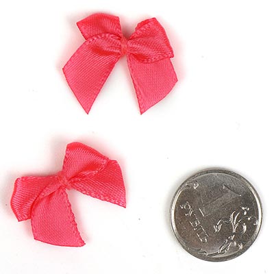 Бантик атласный 1см розовый неон