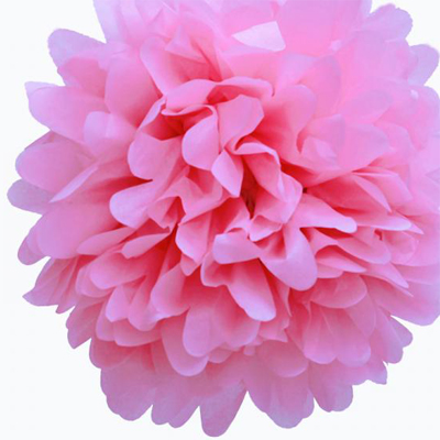 Бумажный помпон светло-розовый 35 см