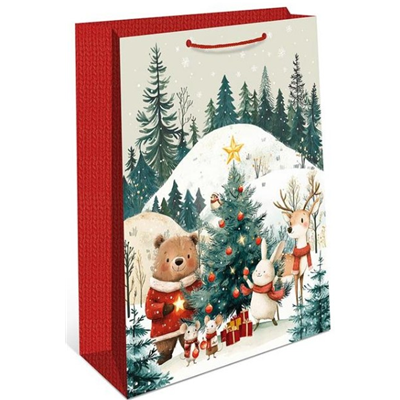 Пакет НГ В гостях у мишки 18х22х10см