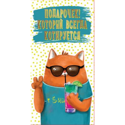 Конверт д/денег Кот в футболке