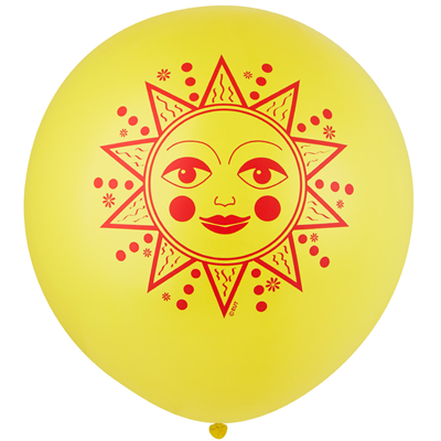 Шар с рисунком 24" Солнце желтый