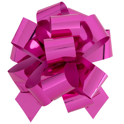 Бант-шар складной метал ярко-розов 11смG