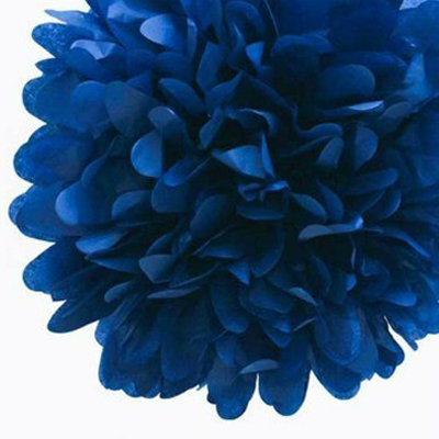Бумажный помпон темно-синий 35 см