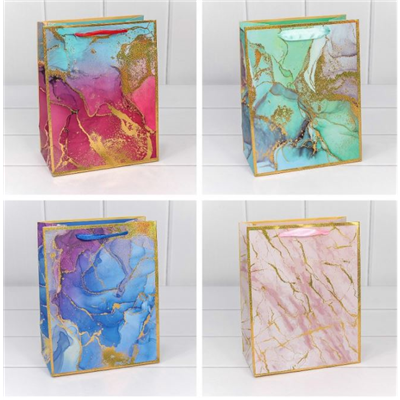 Пакет подар Мрамор 18х23х10см