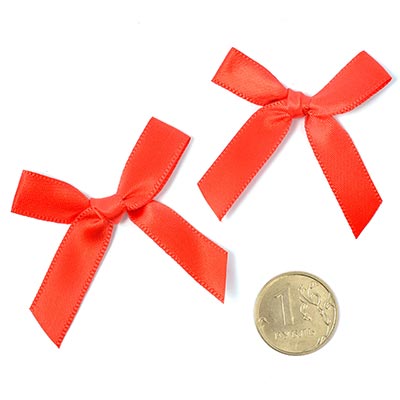 Бантик атласный 3,5см красный