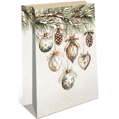 Пакет НГ Бежевая сказка 18х22х10см