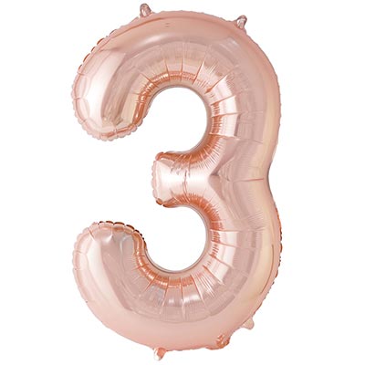 К ЦИФРА 3  40" Металлик Rose Gold