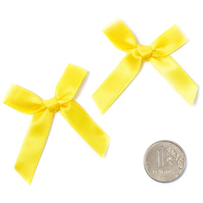 Бантик атласный 3,5см желтый
