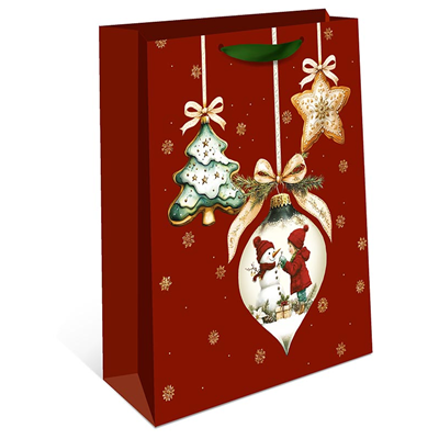 Пакет НГ Игрушки на красном 33х42х15см