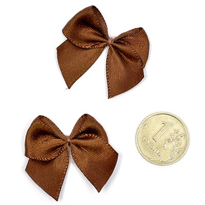 Бантик атласный 1,5см шоколадный