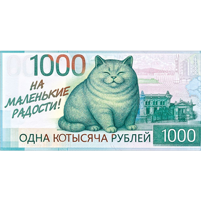 Конверт д/денег Кот 1000р