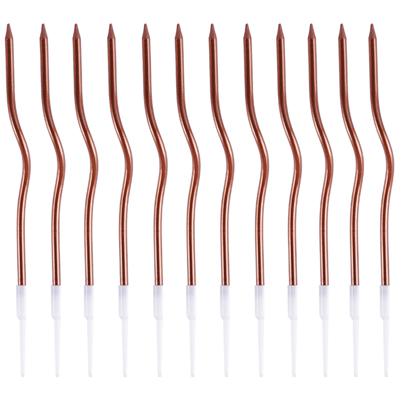 Свечи Волна шоколад с подст 13см 12шт/G