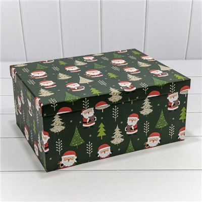 Коробки набор 10шт НГ Елки Дед мороз