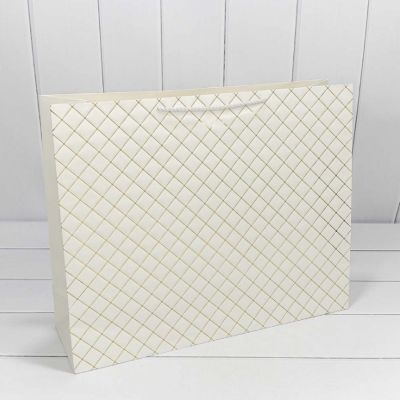 Пакет бум Ромб белый 50х40х15см