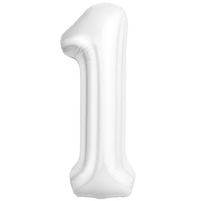 Р ЦИФРА 1  40" Белый блеск