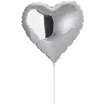Ф Б/РИС 9" СЕРДЦЕ Металлик Silver(FM)