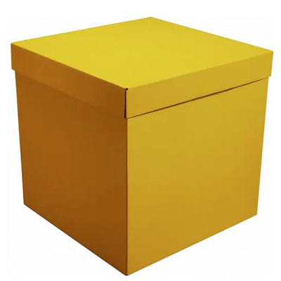 Коробка д/надутых шар 70х70х70см желтая