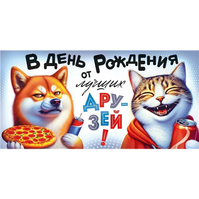 Конверт д/денег От лучших друзей