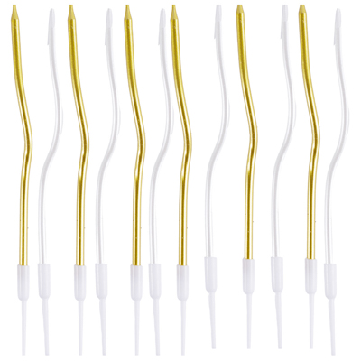 Свечи Волна Микс бел/золото 13см 12шт/G