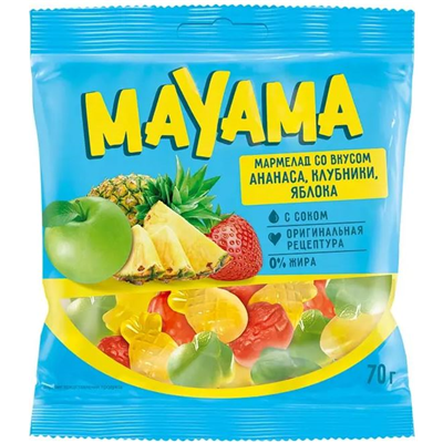 Мармелад жеват Ягоды и фрукты Mayama 70г