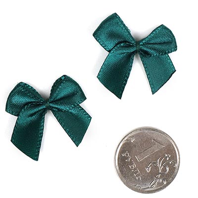 Бантик атласный 1см изумруд