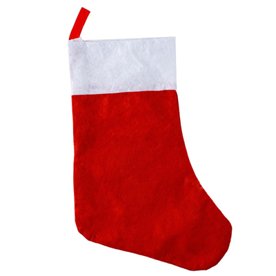Носок для подарков красный текстиль 35см