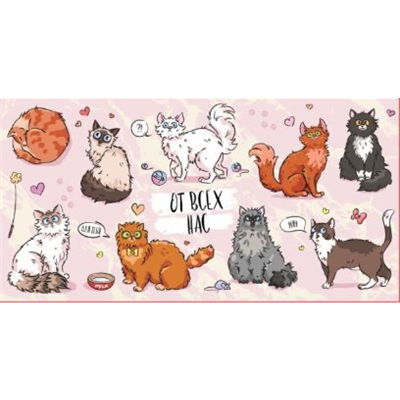 Конверт д/денег От всех кошек