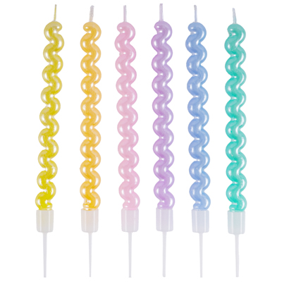 Свечи Локоны Пастель перламутр 10см 6штG