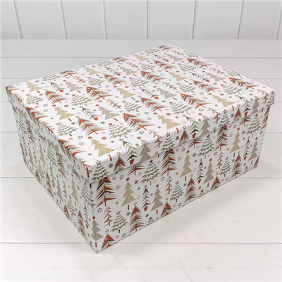 Коробки набор 10шт НГ Елки на белом