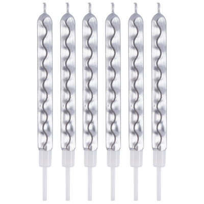 Свечи Цунами Серебро 10см 6шт/G