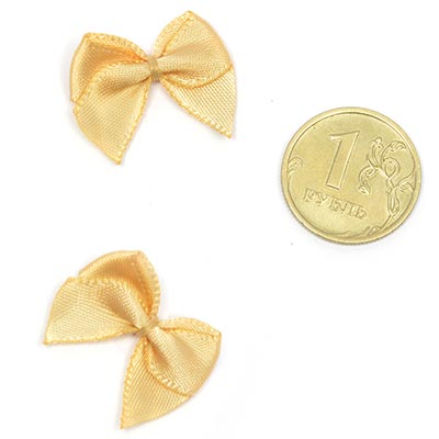 Бантик атласный 1см бежевый