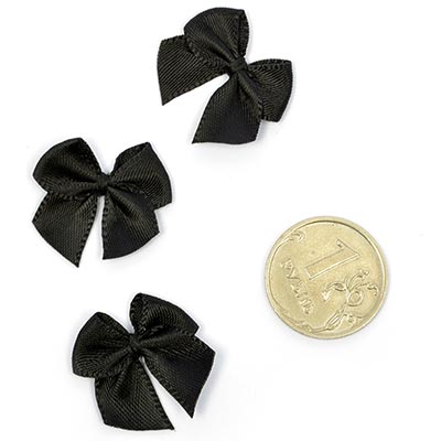 Бантик атласный 1см черный