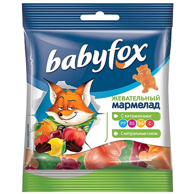 Мармелад BabyFox апельсин Бегемотики 30г