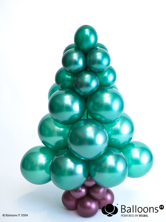 Елка из воздушных шаров, елка из надувных шаров, новогоднее оформление воздушными шарами