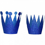 Корона Синяя пластик 2вида 6шт
