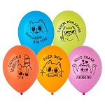 Шар с рисунком 14" С ДР Котики