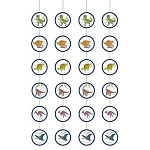 Гирлянда вертик Динозавры 130см 4шт/А