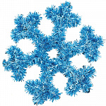 Снежинка мишура подвесная голубая 30см/G