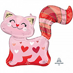 А ФИГУРА/P35 Кошка влюбленная сердца роз
