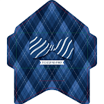 Конверт д/денег Полосатый синий бант